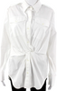 Helmut Lang NY. White Basic Collared Cotton Long Sleeve Button-Up Top
