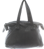 kawa-kawa Japan. Black Lambskin Leather Big Oversized Lucite Zipper, Red Lining Shoulder Bag