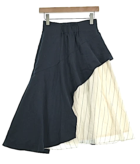 UNITED TOKYO JAPAN.NavyxIvoryxGray Long/Maxi Length Skirt