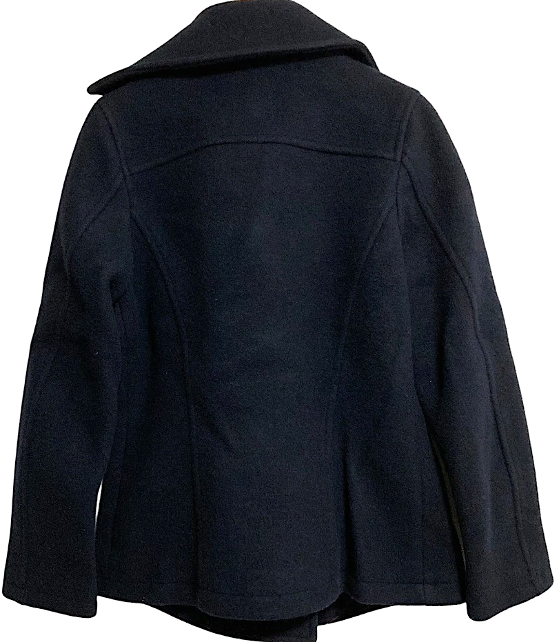 Takahiro Matsushita Japan. L'Appartement. Navy Wool Blend Gold Button PeaCoat