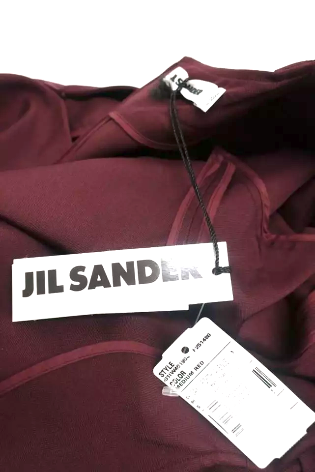Jil Sander NEW W/TAGS. Burgundy Stretch Twill Dress Nottingham