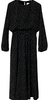 UNITED ARROWS JAPAN. Black Dot Pattern Easy-Waist Maxi Dress