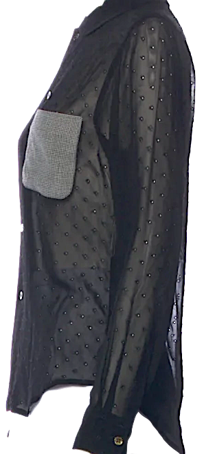 Comme des Garçons Comme des Garçons  Japan. Black Viscose Long Sleeve Button-Up Top