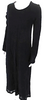 YOHJI YAMAMOTO JAPAN. MIDNITE NAVY FLORAL WOOL KNIT MAXI DRESS LONG SLEEVES