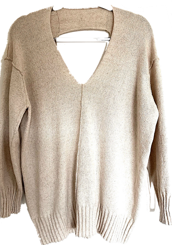 Isabel Benenato Italy. Wheat Color Cotton/Linen Ecru Sweater