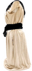 Louis Vuitton Paris. Beiges/Black Accents Silk Vintage Dress