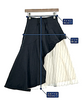 UNITED TOKYO JAPAN.NavyxIvoryxGray Long/Maxi Length Skirt