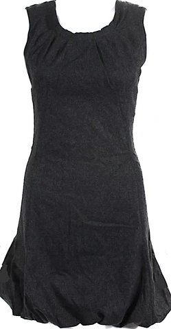 Comme des Garçons Japan. Black Cupro Scoop Neck Midi Length Dress