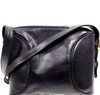 Gucci Italy. Black Leather Vintage Shoulder Bag
