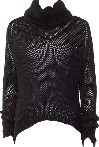 Helmut Lang NY. Black Leather Asymmetric Zip Cropped Biker Jacket