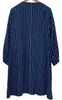 YAB-YUM JAPAN. Navy Stripe Pattern Cotton No-collar Long Coat/Dress