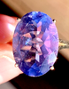 Chesterfield's London. Victorian 10ct Gold Blue Spinel 10ct Solitaire Ring, Large 10k Heavy 4.8g Size: 8.5