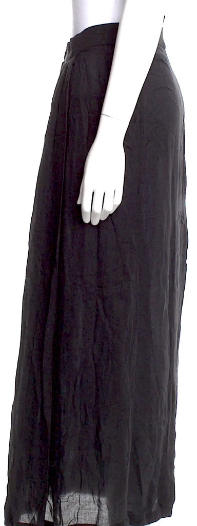 Ann Demeulemeester Belgium. Black Rayon Midi Length Skirt