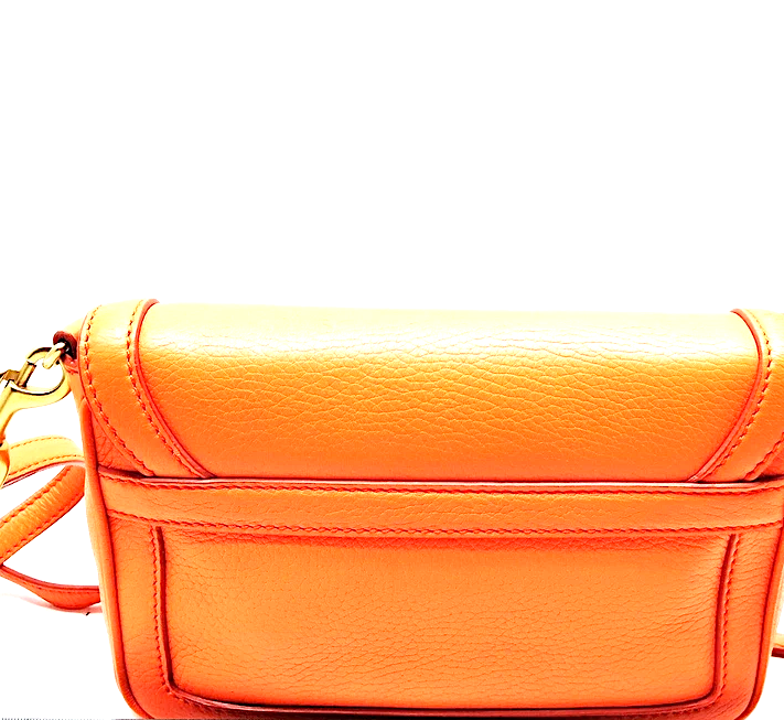 DolceGabbana Italy. Vintage Orange Leather Shoulder Bag / Crossbody Bag