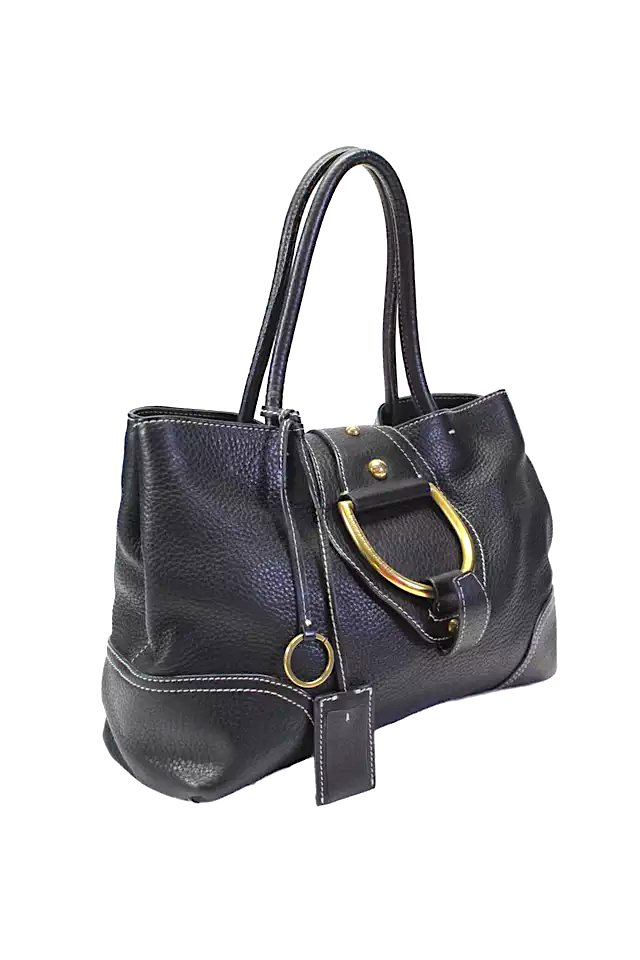 Dolce & Gabbana Italy. Black Grain Leather Shoulder Bag / Tote/ Handbag