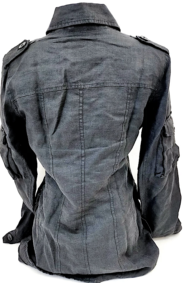 Dolce&Gabbana Italy.  Black Linen Button Jacket/Top