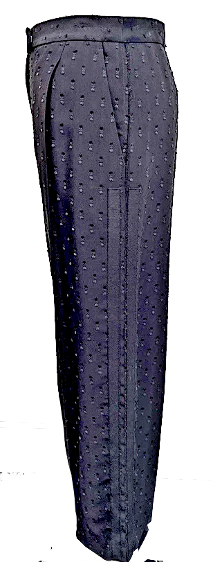 NWT Alexander McQueen Black Tuxedo Swiss Dots Flat Front Pants