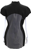 Gareth Pugh UK. NEW W/TAGS. Black/Gray Back Zip Short Sleeve Mock Neck Mini Dress