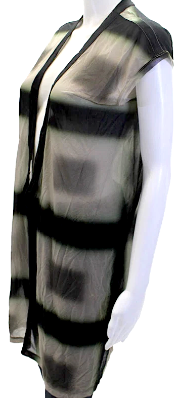 Rick Owens Paris. NWOT. Black Combo Printed Deep V-neck Dylan Sleeveless Dress