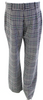 CHLOE PARIS. See by Chloe Gray Blue Flat Front Plaid Wide Leg Trousers