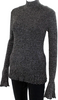 Proenza Schouler NY. Black Silver Ribbed Turtleneck Sweater