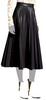 Maison Margiela Paris. NEW W/O TAG Black Pleated Faux Leather Pleated Midi Skirt