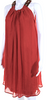 Lanvin Paris. Red Silk Geometric Embroidered Beaded Ruched A-Line Dress