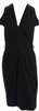 Gucci Italy. Black Crepe Wide Back Criss-Cross Strappy Sleeveless Belted Sheath Dress