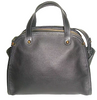 Chloe Paris. Black/Dark Gray Leather Contrast Stitching Side Pockets Shoulder Bag / Crossbody Bag