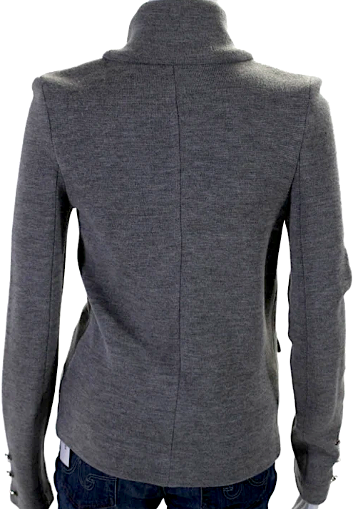 Joseph London. Gray Collared Long Sleeves Double Breasted Jacket