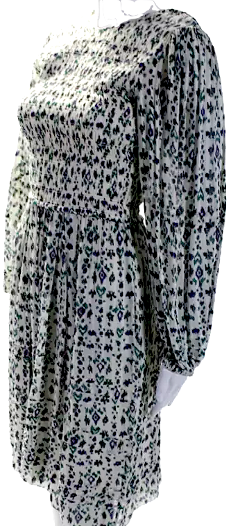 Isabel Marant Etoile Paris Ikat Print Long Sleeve Blouson Dress