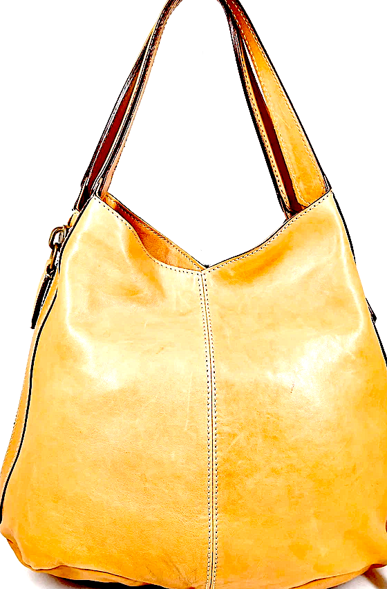 GIVENCHY PARIS. Honey Brown Leahter Hobo Style Shoulderbag