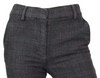 JW ANDERSON UK. Charcoal Gray Plaid Tweed Distressed Hem Trouser Pants