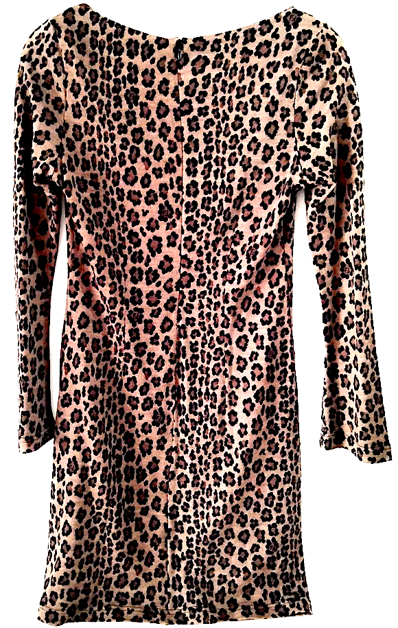 Fendi Italy. Animal Print Wool Dress