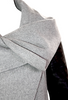 Mackage Gray Wool Black Leather Trim Sleeves,  Collared Jacket