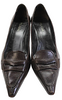 Prada Italy. Walnut Brown Leather Loafer Pointed Toe Pumps  Size 39.5 9.5