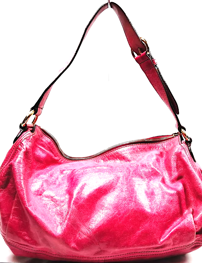 Miu Miu Italy. Pink Distressed Leather Shoulder Bag / Hand Bag