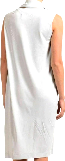 Maison Margiela Paris. NEW. NWOT. Gray Rayon Blend Sleeveless Scarf Attached Sheath Dress