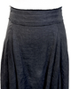 Marc Le Bihan Paris. Wide Waistband, Gathered Hem Black Linen Long Skirt