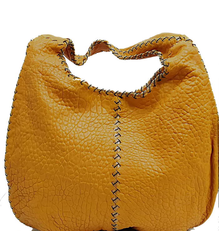 Bottega Veneta Italy. Dark Orange Pebbled Leather Large Oversized Hobo Style Shoulder Bag