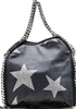 Stella McCartney UK. Black Denim Falabella Star Bag Silver Hardware Shoulder Bag