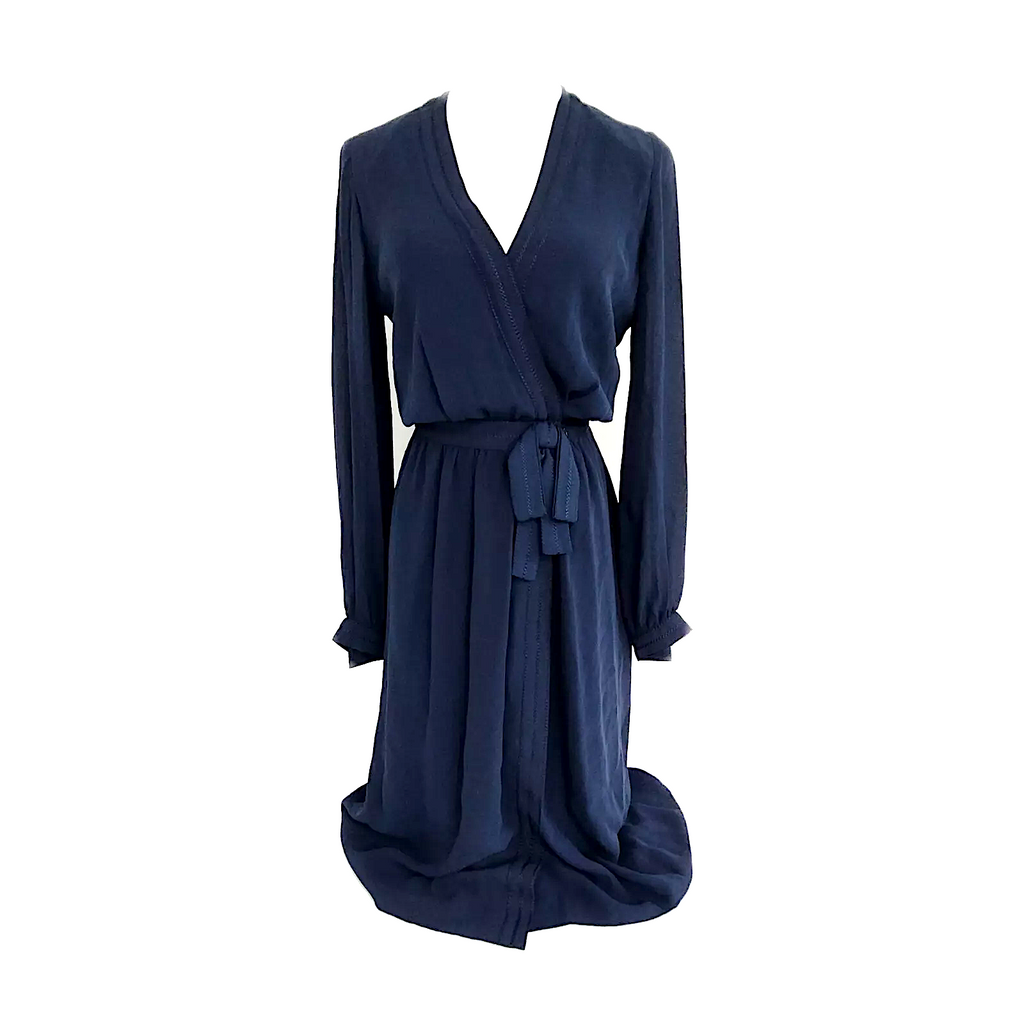 Chanel Paris. Navy Blue Silk Long Dress