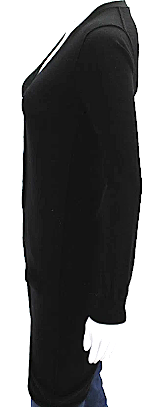 Dolce & Gabbana ITALY. D&G  Black Light Wool V-Neck Button Cardigan Dress
