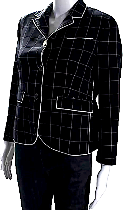 Thom Browne NY. Collared Long Sleeves Unlined Plaid Blazer