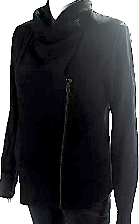 Helmut Lang Black Asymmetrical Zipped Collared Darte Jacket