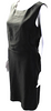 Chloe Paris. Black Back Acetate Zip Sleeveless Scoop Neck Shift Dress