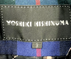 YOSHIKI HISHINUMA JAPAN. Eggplant Abstract Print Crushed Velvet Button Front Coat