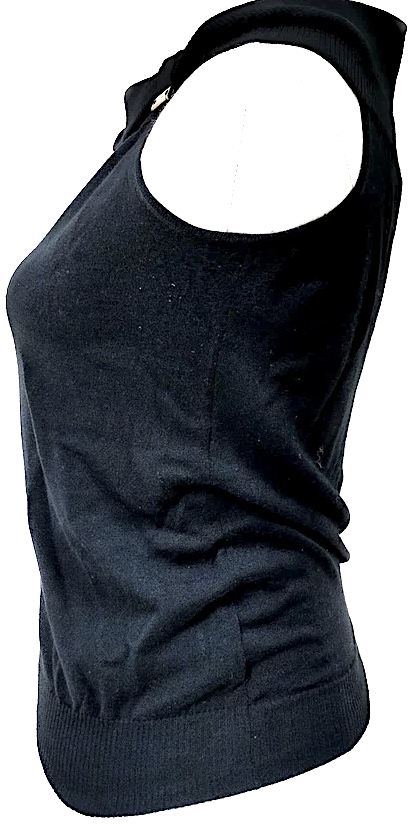 Gucci  Italy. Black Wool/Nylon Sleeveless Top