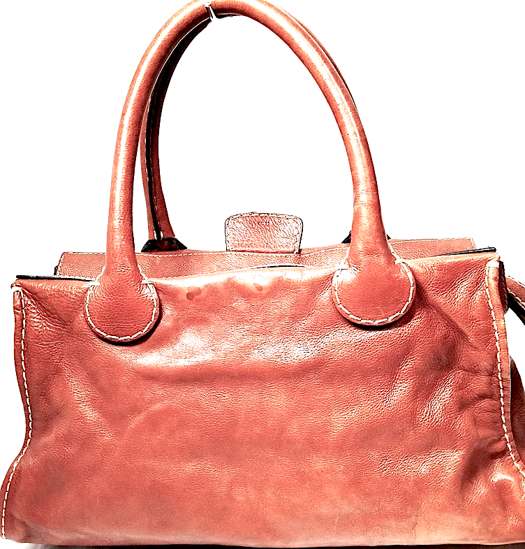 Chloe Paris. Phoebe Philo. Cognac Brown Leather XL Weekender Tote Bag / Shoulder Bag