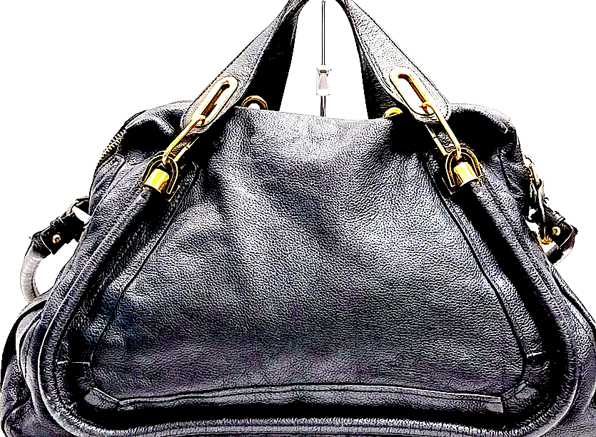 Chloe Paris. Phoebe Philo Designer. Black Large Size Leather SHand Bag Black Leather